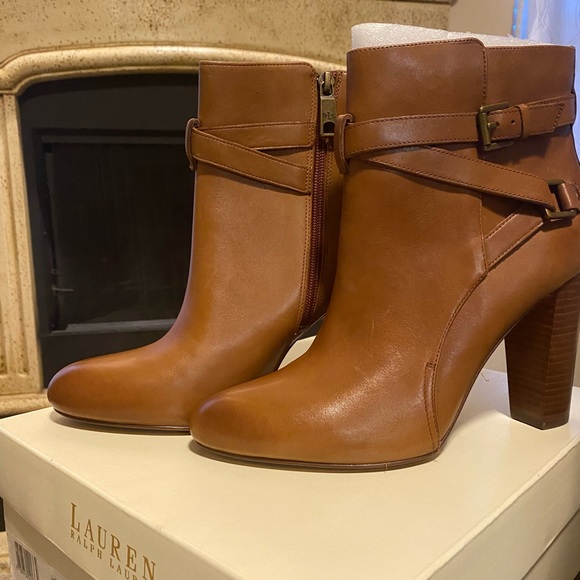 LAUREN by Ralph Lauren Womens VIANCA Closed Toe Ankle Boots - Size 10 - Brown - Picture 3 of 6